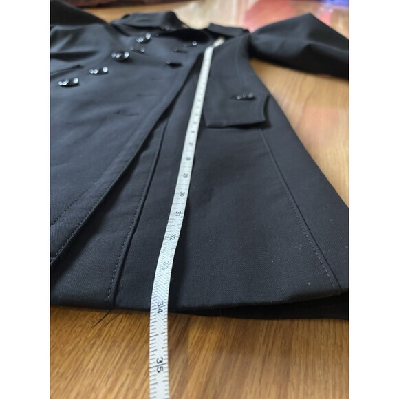 Burberry London Black Mid Length Trench Coat Size 6 - Picture 12 of 13